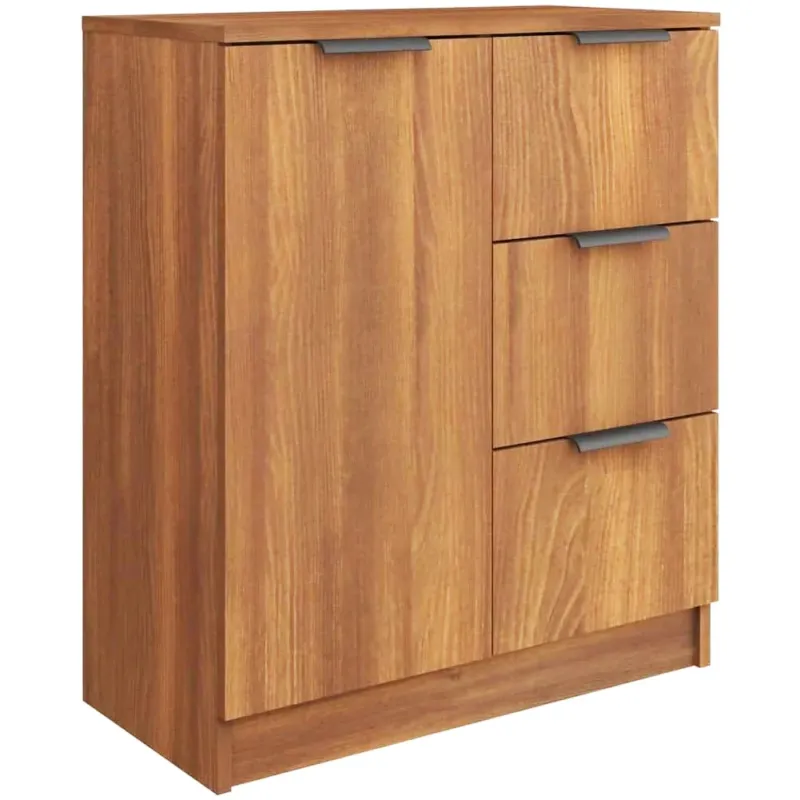 Popolare Credenza in Legno Quercia Cassettiera Consolle 1 Anta e 3 Cassetti Salvaspazio