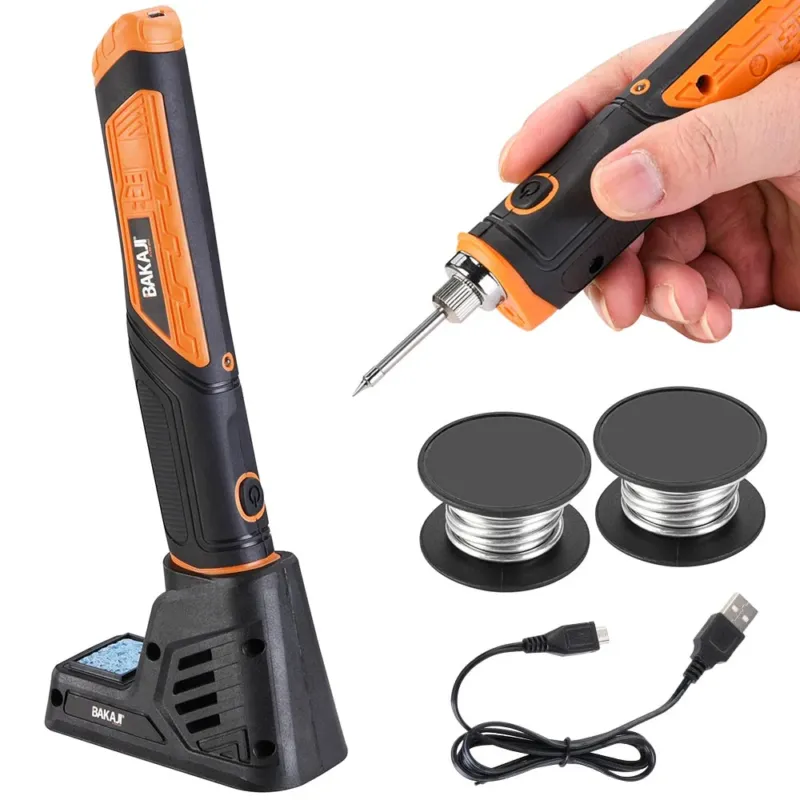 Compra Oggi Stesso Mini Saldatore Elettrico a Stagno 8W Professionale a Batteria USB con LED e Base