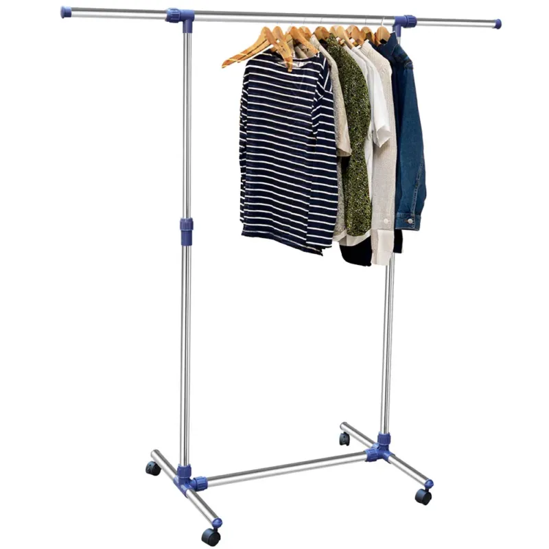 Promo Stagionale Stand Appendiabiti Singolo in Acciaio con Ruote Aste Telescopiche Regolabile