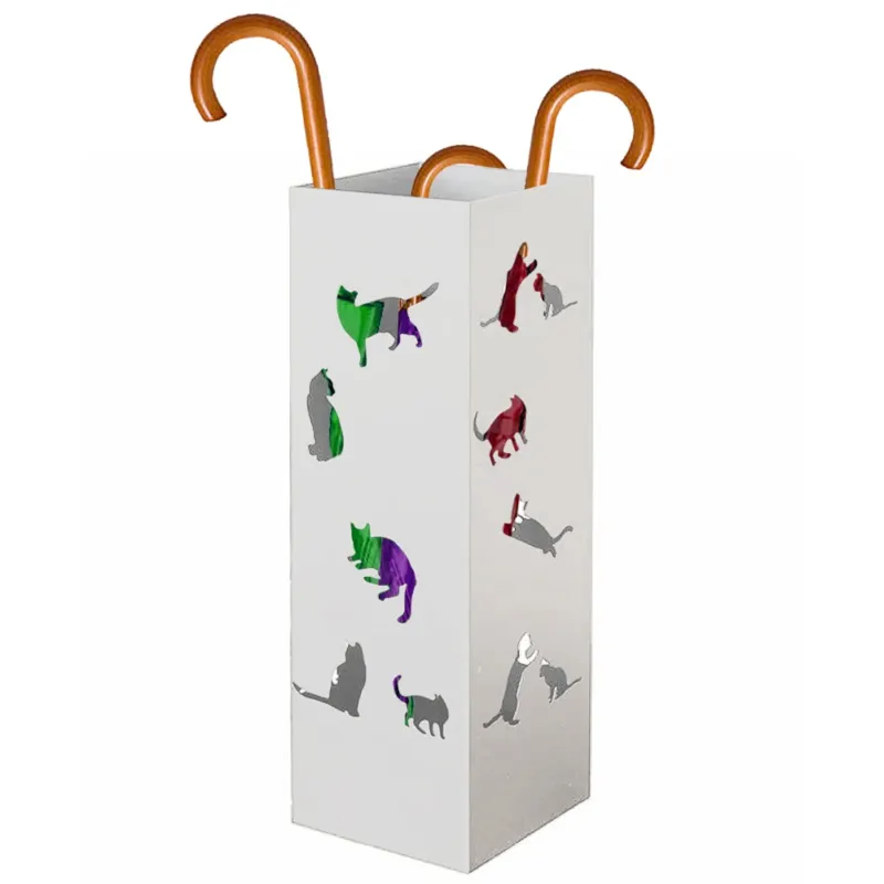 Subito Disponibile Portaombrelli Bianco per Ingresso Design Gatti Porta Ombrelli 15.5 x 15.5 x 49cm