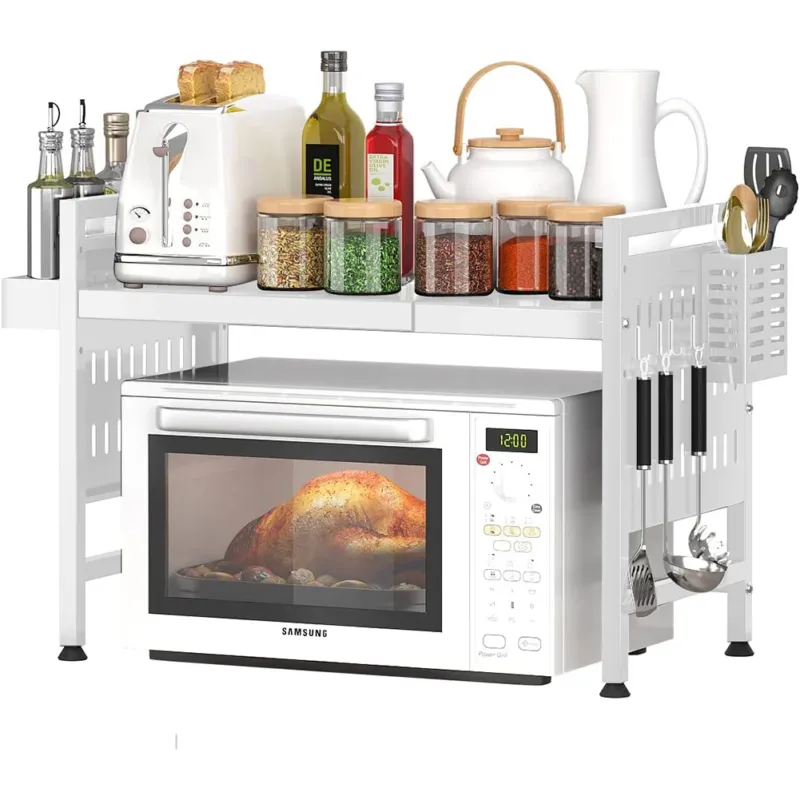Scaffale Porta Microonde Bianco Allungabile Mensola Cucina Porta Utensili Spezie Direttamente Dal Produttore