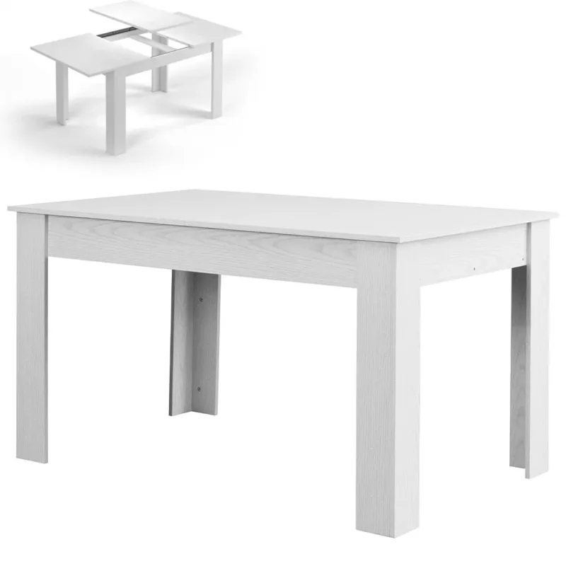 Scelto Dai Clienti Tavolo da Pranzo Allungabile Estensibile 90x140 fino a 190 cm Bianco Frassinato