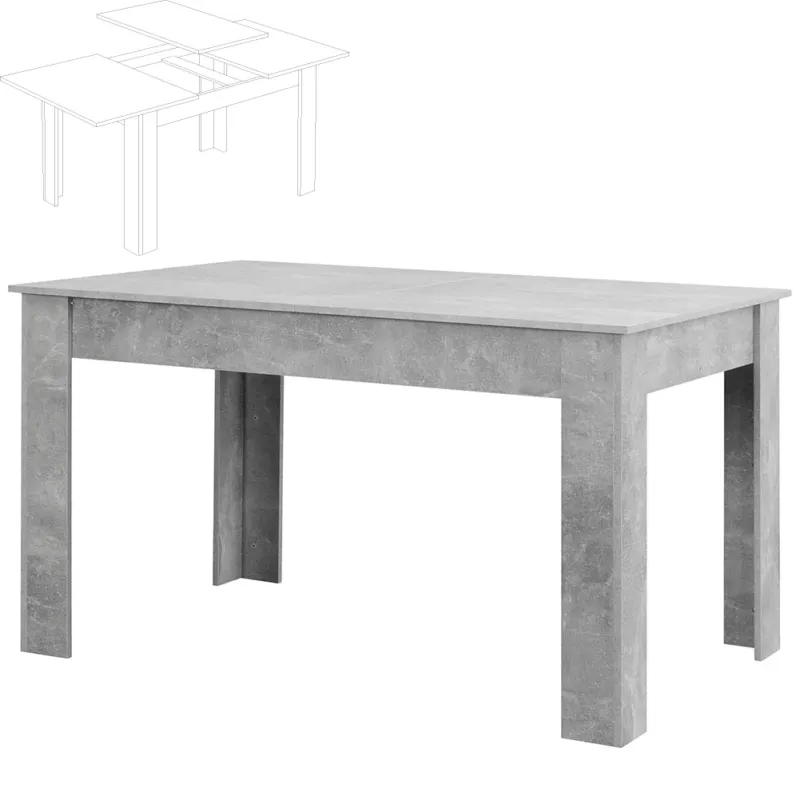 Tavolo da Pranzo Allungabile Estensibile 90 x 140 - 190 cm Salvaspazio Grigio Spedito Oggi