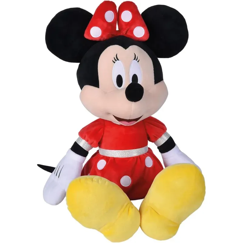 Peluche Minnie XL Da 60 Cm Con Abito Rosso A Pois Bianchi Pupazzo Idea Regalo Professionale