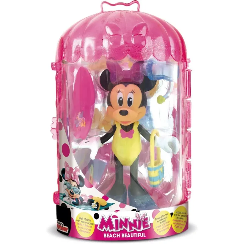 Nuovo Arrivo Minnie Spiaggia Bambola 15 cm 12 Accessori 3 Vestiti Intercambiabili Idea Regalo