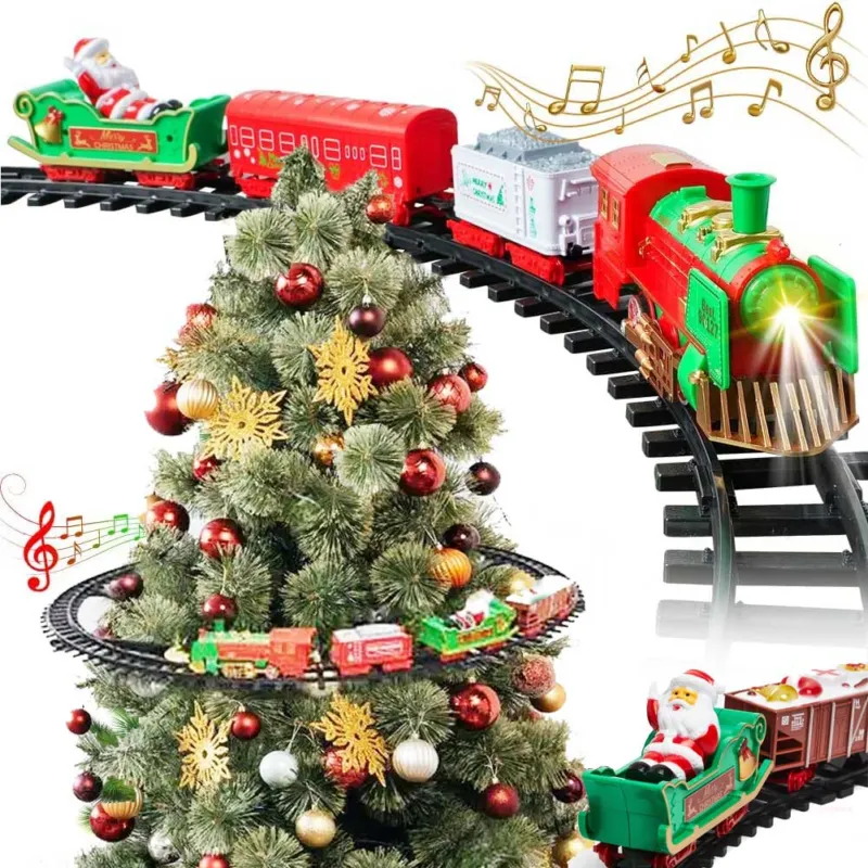 Trenino per Albero di Natale Treno con Supporto per Centro Albero con Luci Suoni Solo Oggi