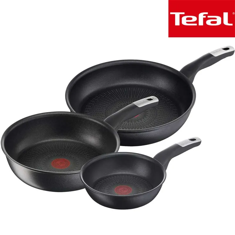 Tefal Unlimited Set di 3 padelle da 24/28 cm e pentola wok da 28 cm Antiaderente Spedizione Espresso