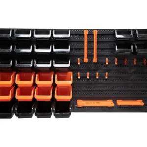 Affare BLACK+DECKER Porta Attrezzi a Parete 43 Pz Organizer in Plastica Muro 98x23x43cm