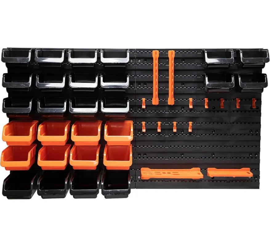 Affare BLACK+DECKER Porta Attrezzi a Parete 43 Pz Organizer in Plastica Muro 98x23x43cm