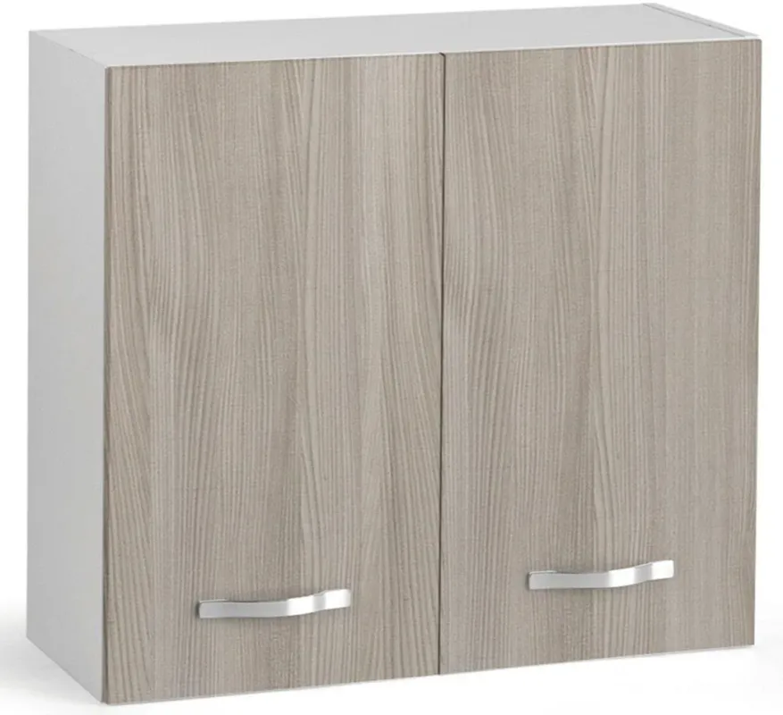 Ultima Occasione Pensile Cucina Componibile Legno Nobilitato 2 Ante 80x30x72H Bianco e Olmo