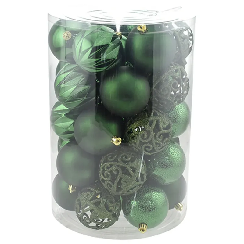 Set 34 Palle di Natale Sfere Palline Natalizie 8 cm Verde Decorazioni Albero Spedizione Espresso
