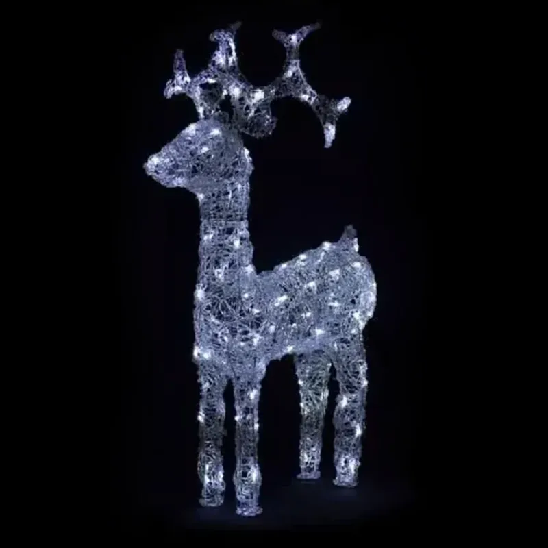 Consegna Rapida Renna Luminosa Natalizia Esterno 82 cm Decorazione Addobbo Natale Bianco Freddo