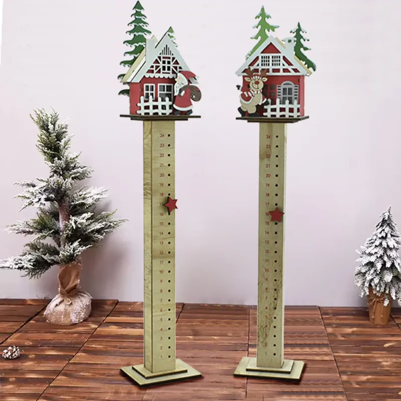 Calendario dell‘Avvento Legno Led Decorazione Natalizia da Terra Colori Assortiti Consegna Rapida