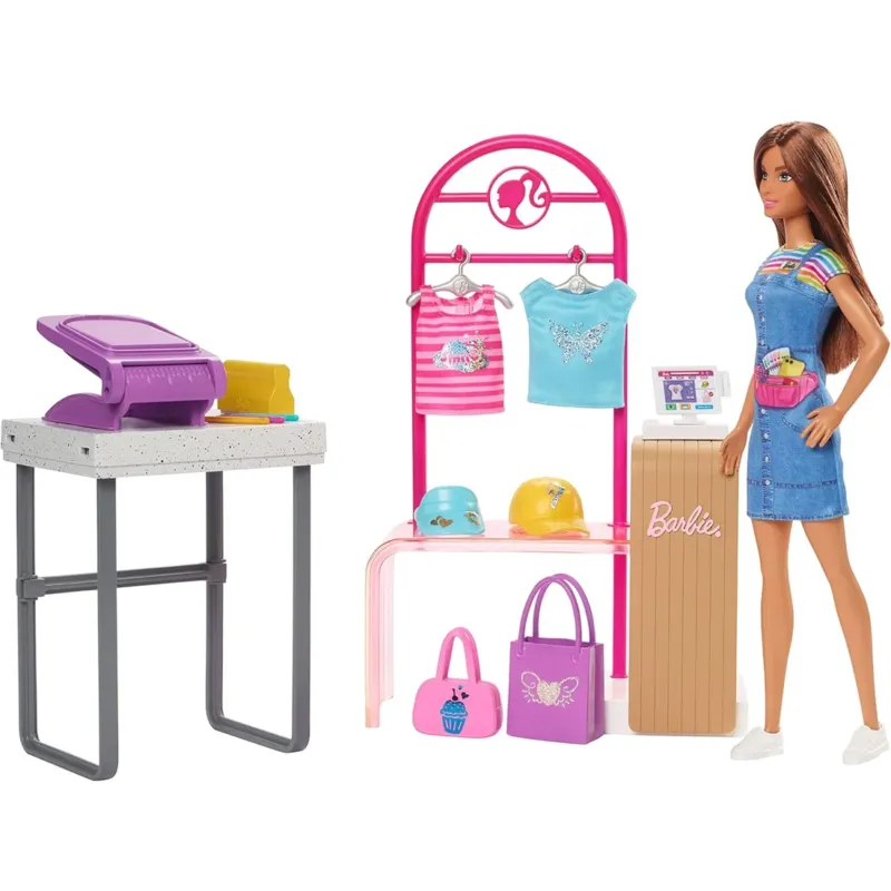 Ultima Occasione Barbie Make & Sell Boutique Playset con Bambola e Accessori alla Moda Idea Regalo
