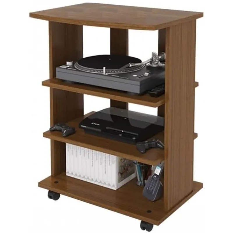 Carrello Porta TV Noce Antico Mobile Mobiletto 60x40x80.5 cm con 4 Ruote Promozione Esclusiva