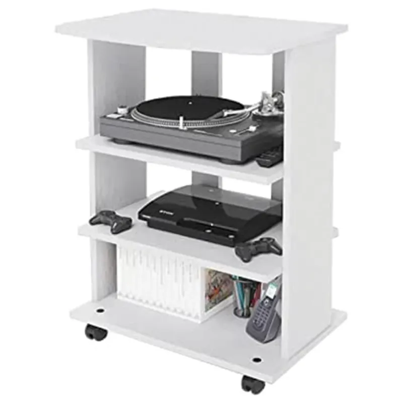 Carrello Porta TV Bianco Frassinato Antico Mobile Mobiletto 60x40x80.5cm 4 Ruote Compra Online