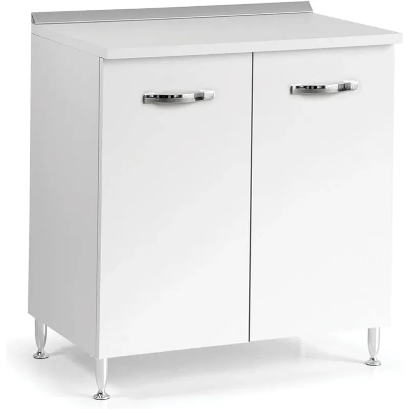Mobile Base 2 ante per cucina 80x50xH85 bianco frassino Mobiletto in Legno Acquista Ora