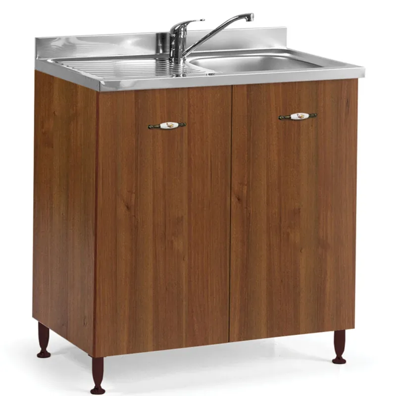 Mobile sottolavello componibile per Cucina Noce Antico 2 Ante Cm 80x50xH 85 Novità