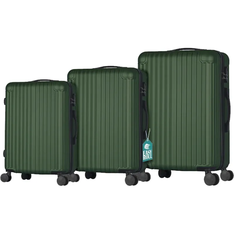 Set 3 Valigie Rigide Raito con Ruote Easy Roll Trolley Bagaglio Viaggio Verde Offerta Limitata