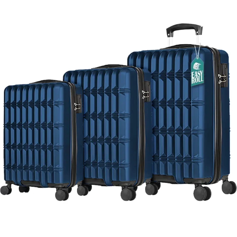 Occasione Set 3 Valigie Rigide Norvegia con Ruote Easy Roll Trolley Bagaglio Viaggio Blu