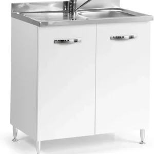 Non Perdere Mobile Mobiletto Sottolavello Per Cucina Componibile Bianco Frassinato 85x50x80 cm