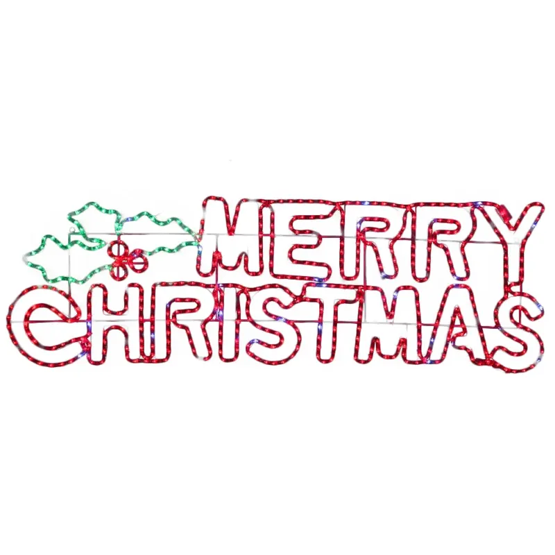 Scritta Luminosa Merry Christmas 154x47cm Multicolore 588 LED IP44 Uso Esterno Consegna Rapida