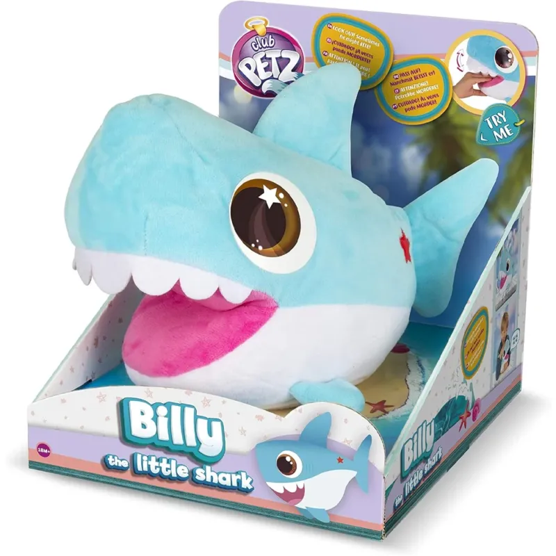 Novità Club Petz Billy Cucciolo di Squalo Peluche con Luci e Suoni Idea Regalo
