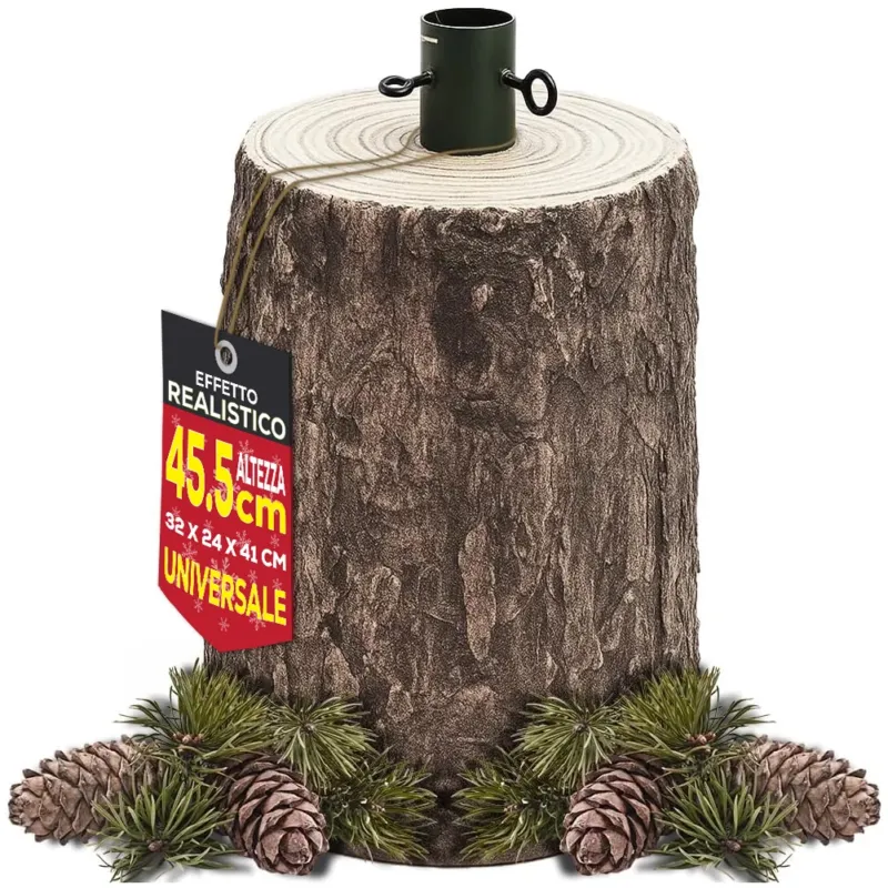 Base Supporto Albero di Natale Tronco Natalizio Attacco Universale Altezza 46 cm Vendita Finale
