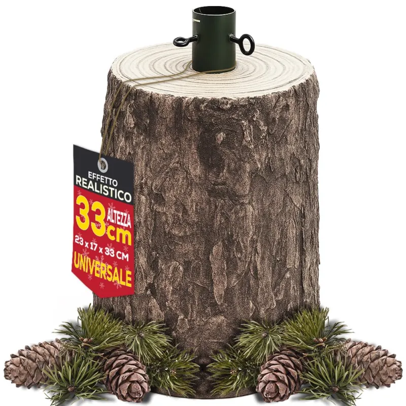Base Supporto Albero di Natale Tronco Natalizio Attacco Universale Altezza 33 cm Ultima Occasione