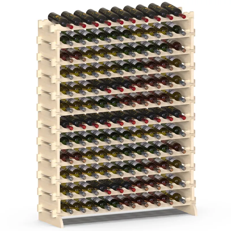 Cantinetta Portavino in Legno Naturale 120 Scomparti VinoBar Portabottiglie Pagamento Sicuro