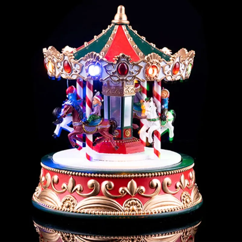 A Buon Prezzo Giostra Giostrina Natalizia con Led Musica Decorazione Addobbo di Natale 19x22cm