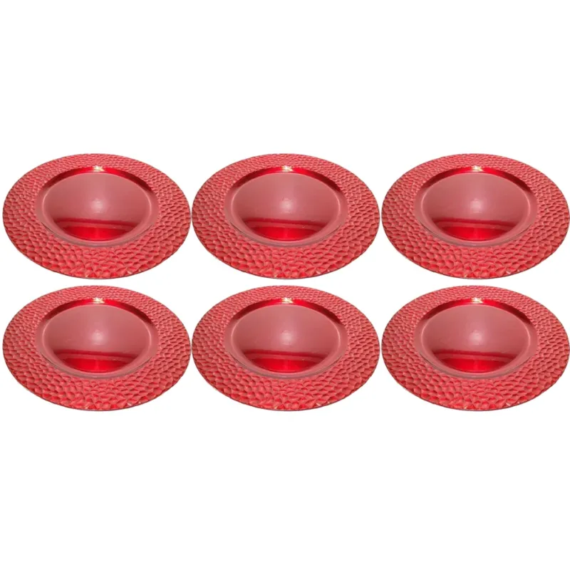 6xSottopiatti Decorazione Natalizio Sottopiatto Addobbo Tavola Natalizi Rosso 33cm Compra Adesso