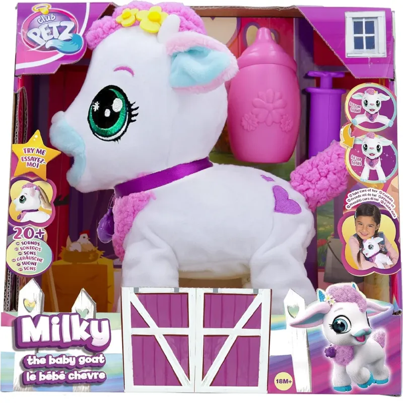 Bestseller Club Petz Milky The Baby Goat Capra Giocattolo Peluche Idea Regalo con Suoni