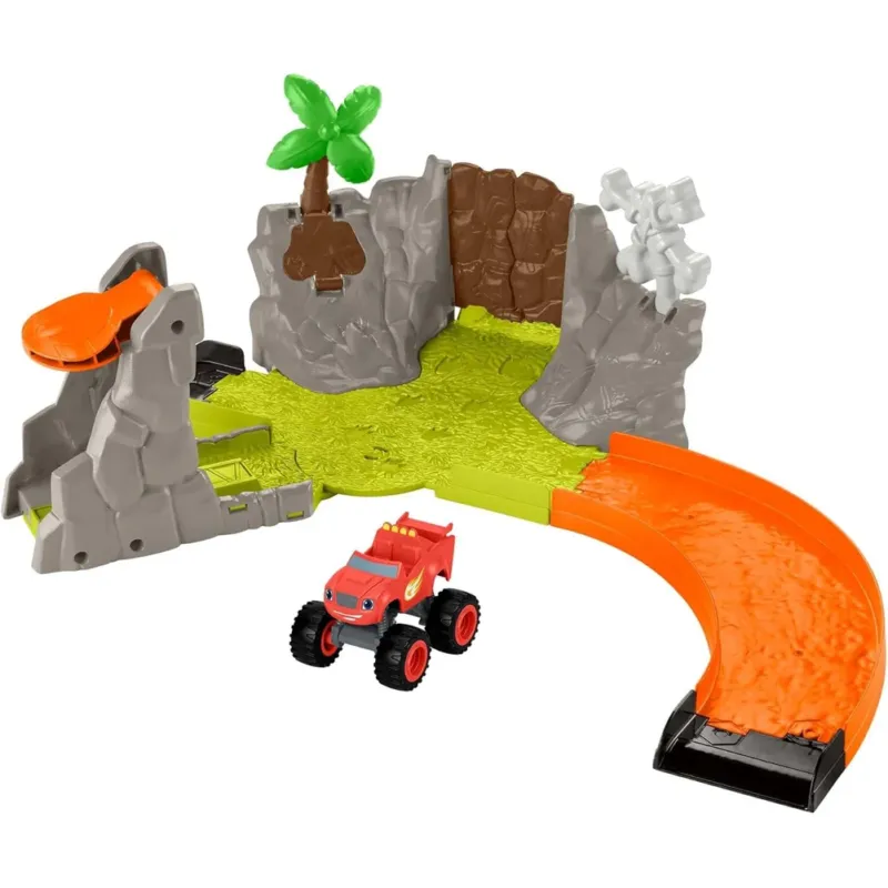 Consegna Rapida Fisher-Price Nickelodeon Blaze Slam & Soar Blaze Pista da Corsa 3 Obiettivi