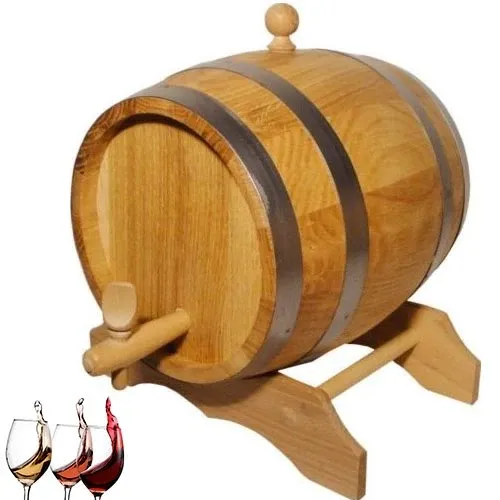 Botte Porta Vino Con Rubinetto Capacita‘ 3 Litri Rovere Damigiana Portavino Prezzo Di Fabbrica