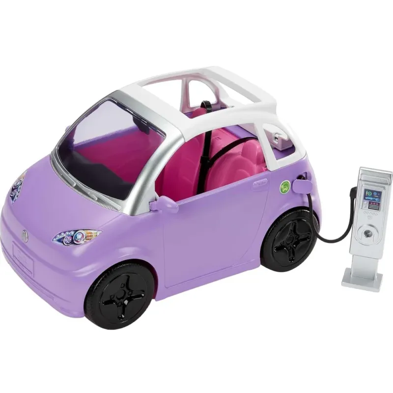 Barbie Bambola Barbie Auto Elettrica Viola Tettuccio Stazione e Cavo di Ricarica Offerta Del Giorno