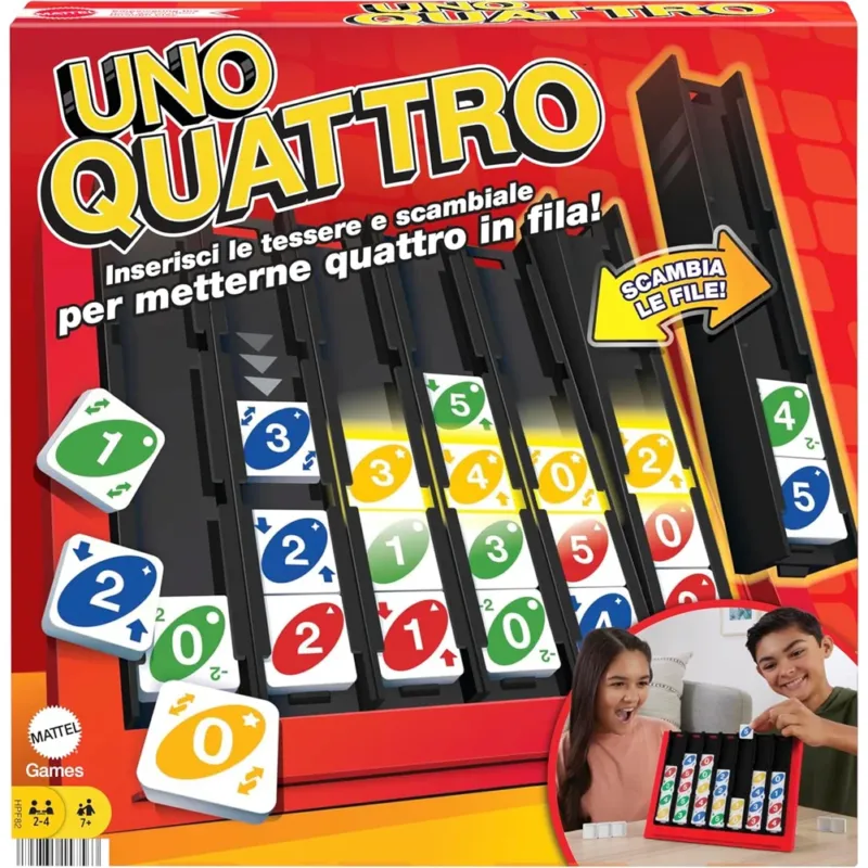 UNO Quattro Gioco da Tavolo Società per Serate in Famiglia Idea Regalo Saldi