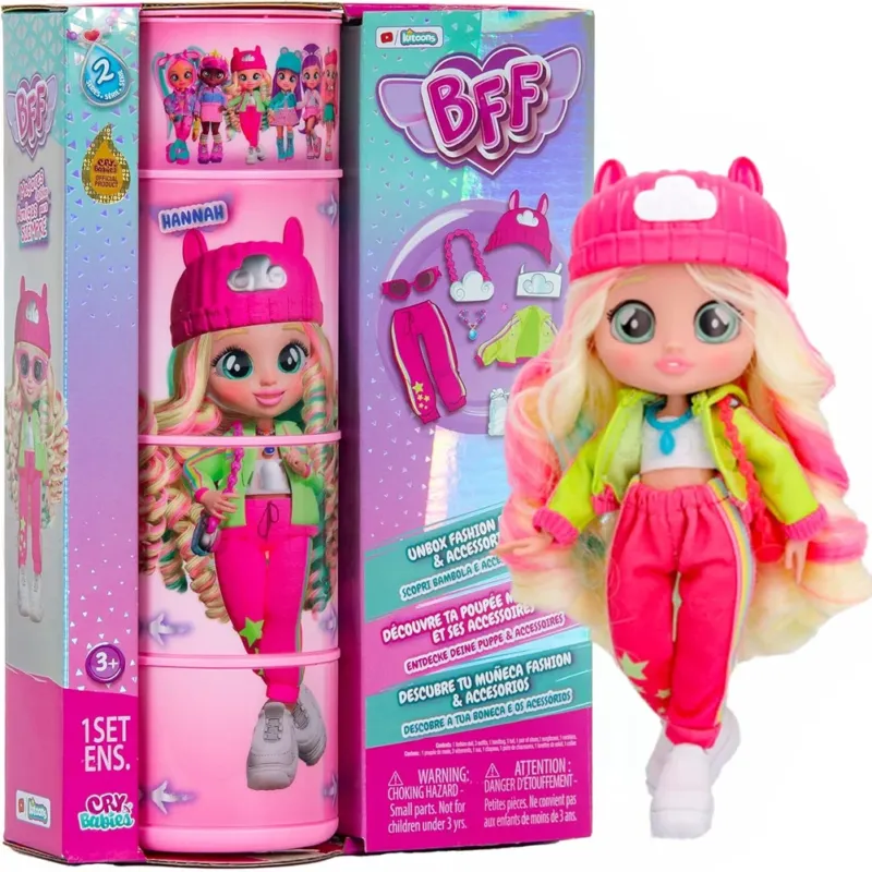 Bestseller BFF Cry Babies S2 Hannah Bambola Fashion Capelli lunghi 9 Accessori Idea Regalo
