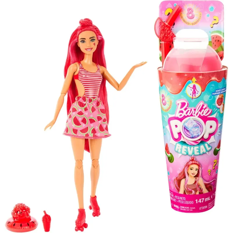 Barbie Pop Reveal Serie Frutta Bambola a Tema Spremuta di Anguria Idea Regalo Professionale