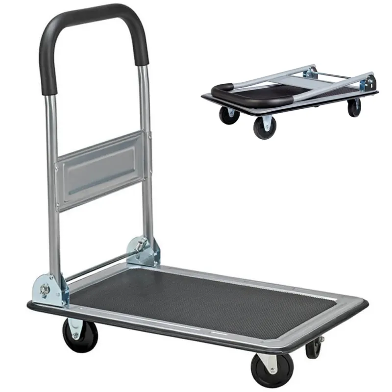 Pagamento Sicuro Carrello Portatutto Pieghevole Piattaforma Portata 150 kg Portapacchi in Acciaio