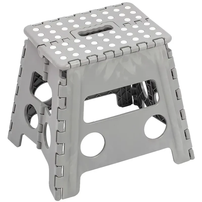 Sgabello Multiuso Pieghevole Clic-Clac 30x22x32 in Plastica Richiudibile Grigio Bestseller