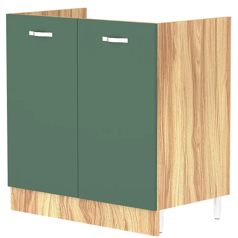 Mobile Sottolavello Cucina Componibile Mobiletto Legno Colore Verde con 2 Ante Ultimissimo Modello