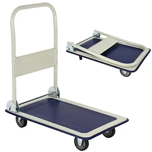 Carrello Portapacchi Pieghevole Portatutto 4 Ruote a Pianale Portata 150Kg Kinzo Prezzo Ridotto