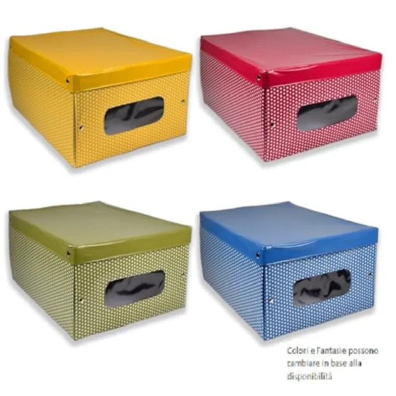 Esclusivo Kit 4 Scatole Pieghevoli in PVC Per Armadio 50x40x25 cm Colori Assortiti