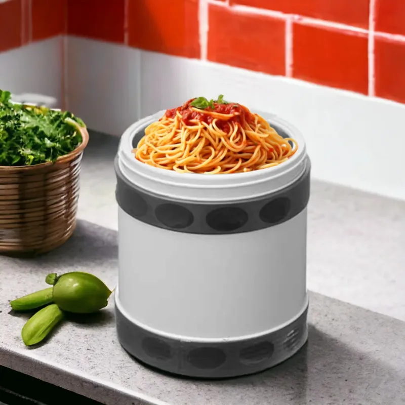 Promozione Contenitori con 2 Box Porta Pranzo in Acciaio e Plastica Lunch Capacità 1200 ml