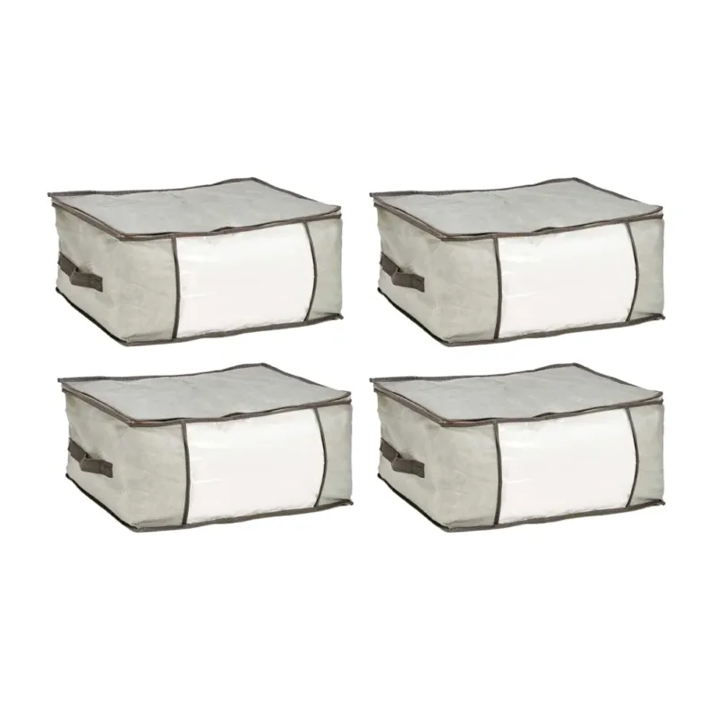 Bestseller Kit 4pz Contenitori Indumenti Scatole 45x30x20cm per Piumoni Organizer Armadio