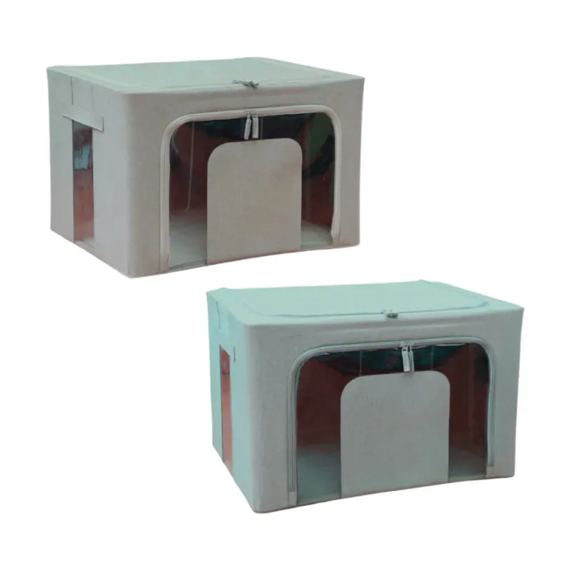 Occasione Scatole Portabiancheria 2pz 50x40x33cm Struttura Metallo Pieghevole Vari Colori