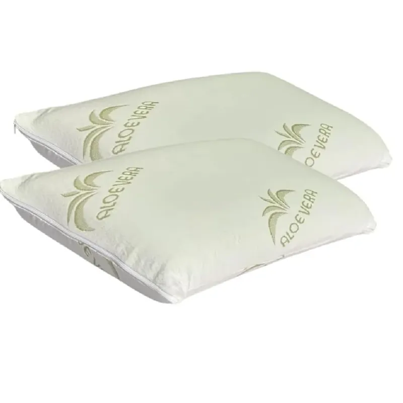 Promozione Cuscino in Memory Foam Guanciale Forma Saponetta Aloe Vera Sfoderabile 70x40cm