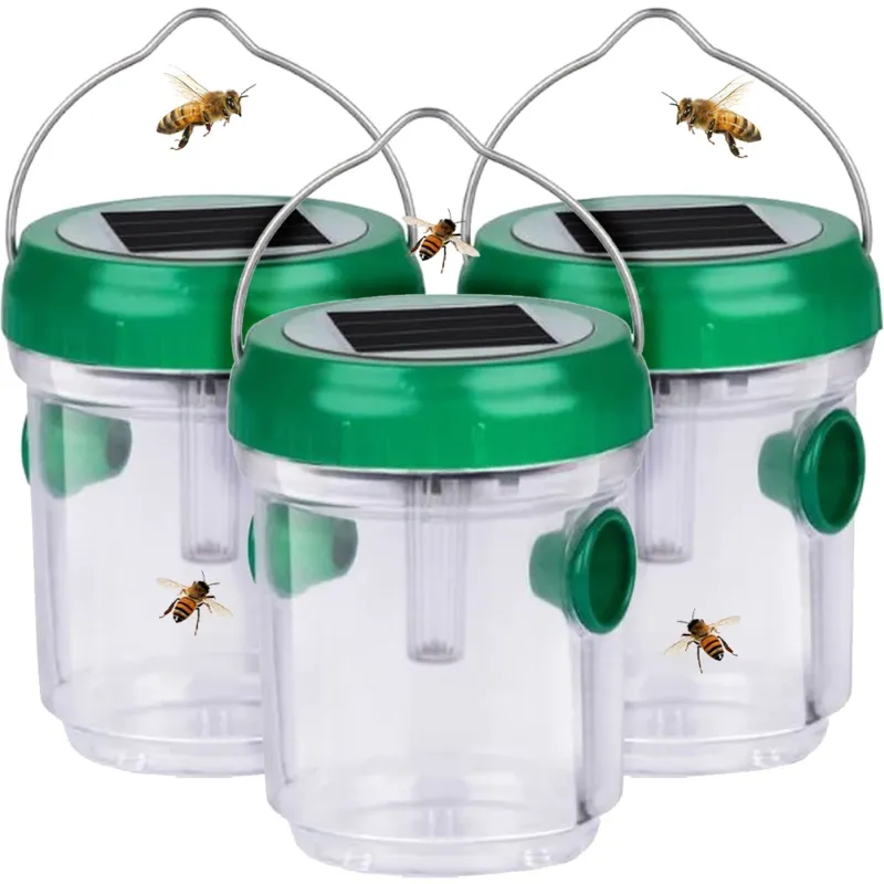 Set 3 Trappole per Vespe con Lampada Solare Trappola per Insetti da Esterno Prezzo Ridotto