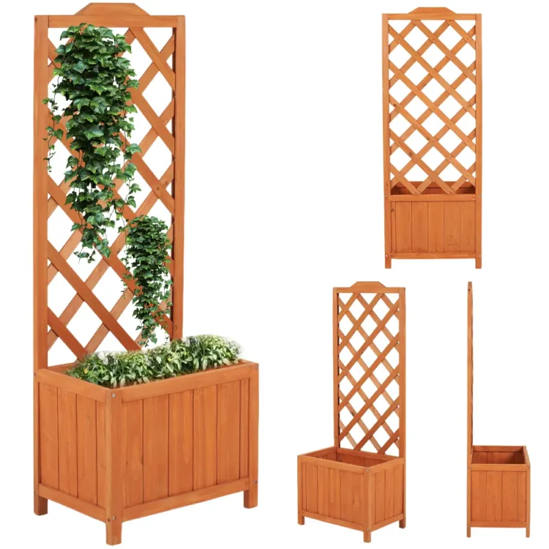 Offerta Del Giorno Fioriera da esterno con Spalliera Traliccio Grigliato Porta Fiori Rampicanti 120